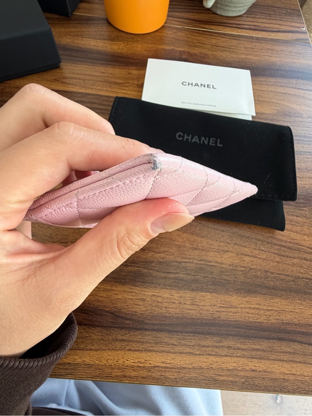 Authentic Chanel Pink Quilted Card Holder with Gold CC Logo - Picture 6 of 9